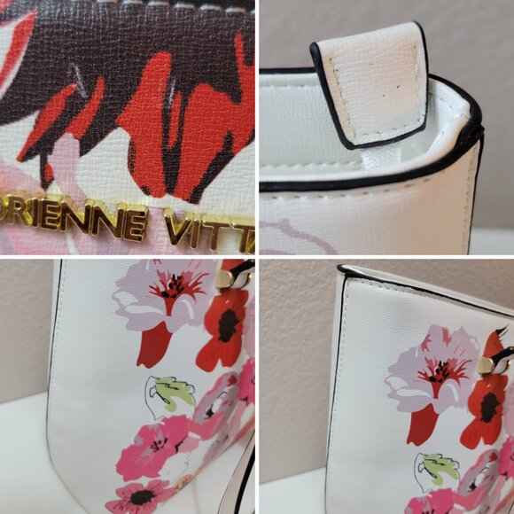 NWT Adrienne Vittadini Watercolor Floral Medium Tote | White Floral Bag - Picture 8 of 12